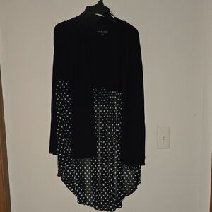 Kim & Cami Black and White Polka Dot Cardigan